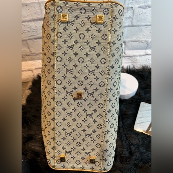 LOUIS VUITTON Blue Monogram Mini Marie Mini Lin Boston Bag - Picture 12 of 14